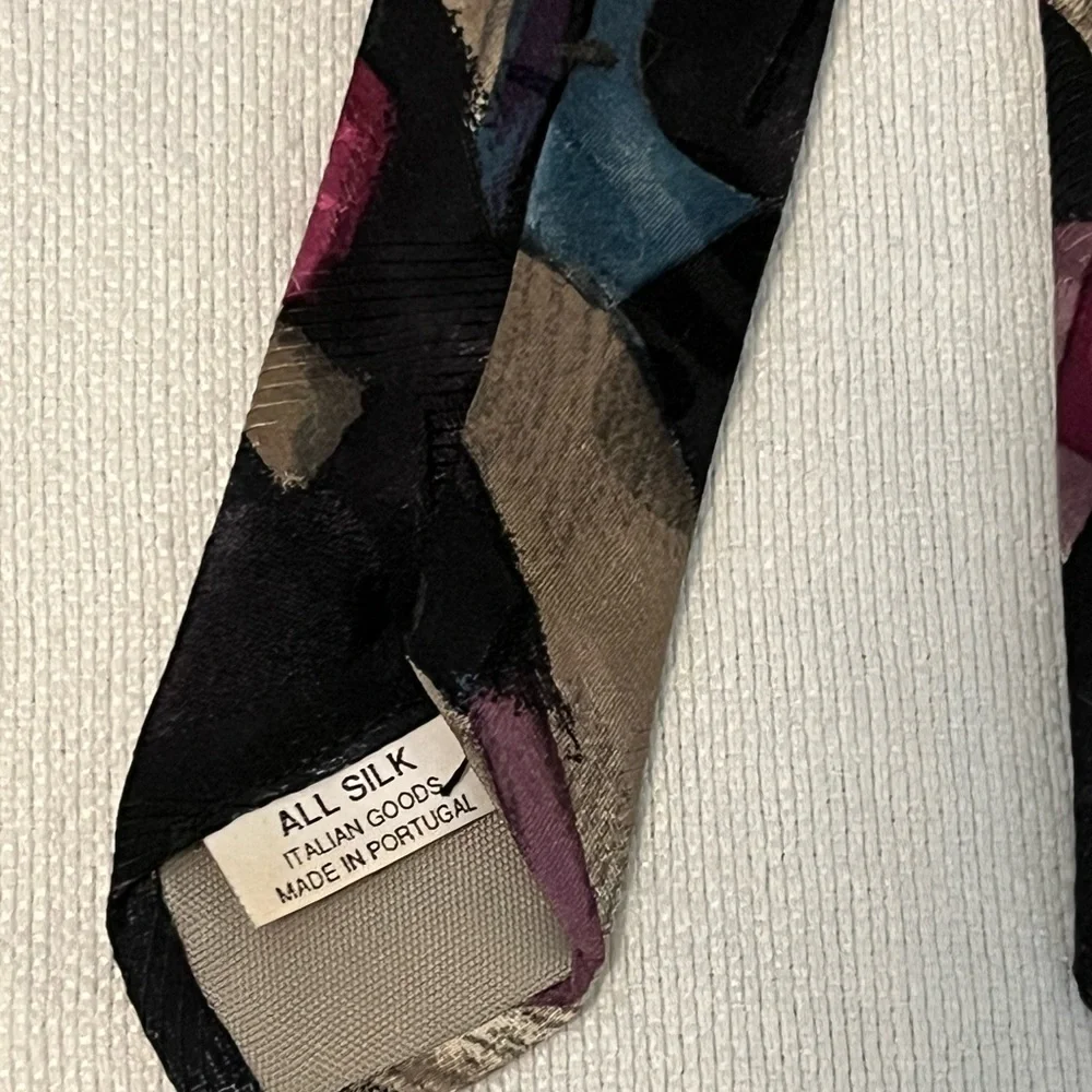 Oscar de la Renta, Croft & Barrow & J.T Beckett 3 Silk Ties Black Brown Blue - Picture 10 of 12